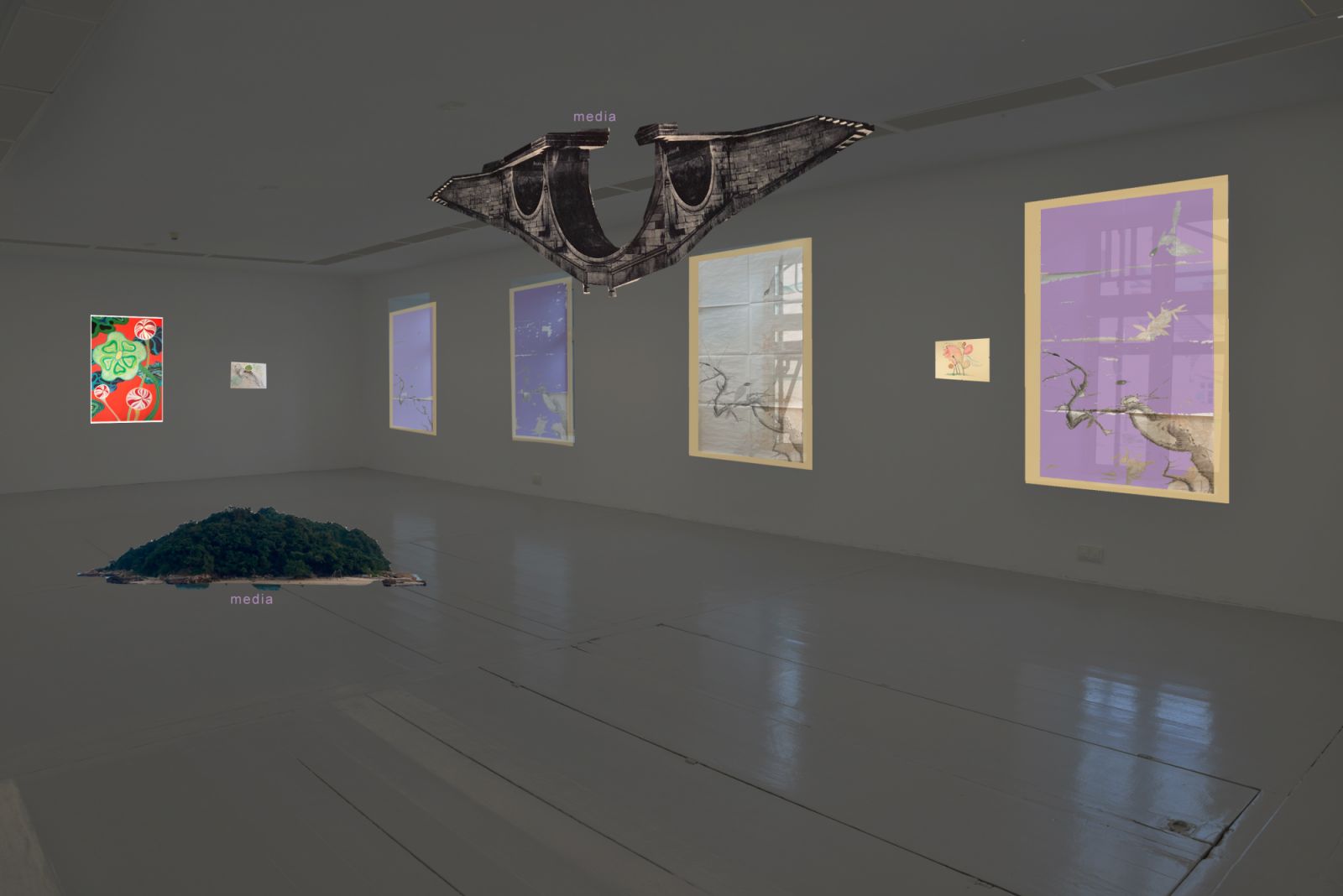 Cici Wu's (Saiyun Rosey) Cloud Bridge/Forget Each Other in the Rivers and Lakes installation sketch (2023) (Photo: courtesy of the artist and Park Xun)
