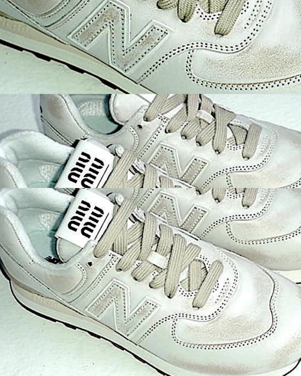 New Balance 574 x Miu Miu仿舊納帕軟皮革運動鞋 NT$35,000