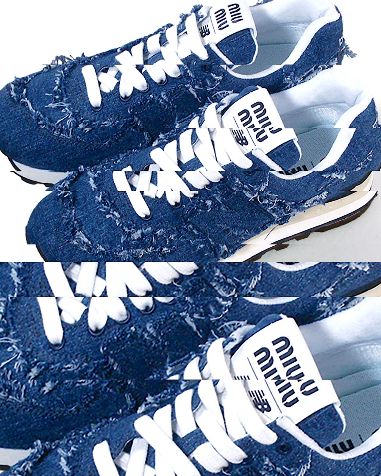 New Balance 574 x Miu Miu 丹寧布運動鞋 NT$32,000