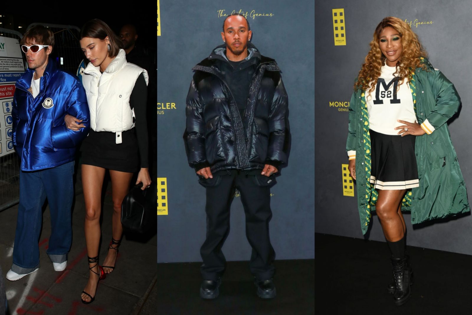 Justin Bieber 和 Hailey Bieber、F1 賽車手路易斯漢米爾頓 Lewis Hamilton,到小威廉絲 Serena Williams 出席 2023 Moncler Genius 大秀。