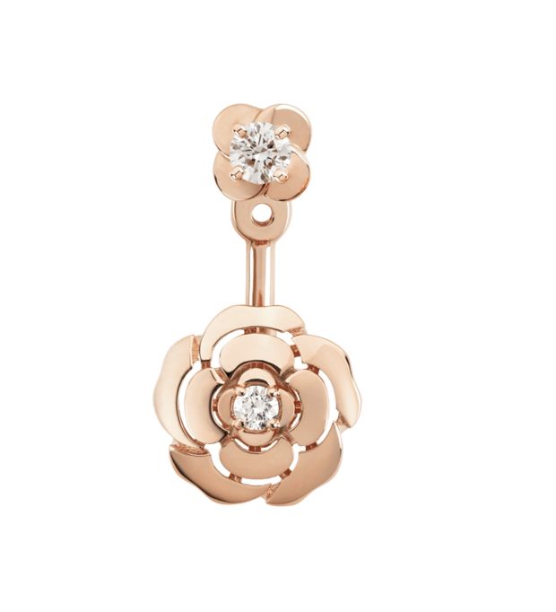 CHANEL Extrait de camélia單邊耳環,18K玫瑰金鑲嵌鑽石。NT$ 108,000