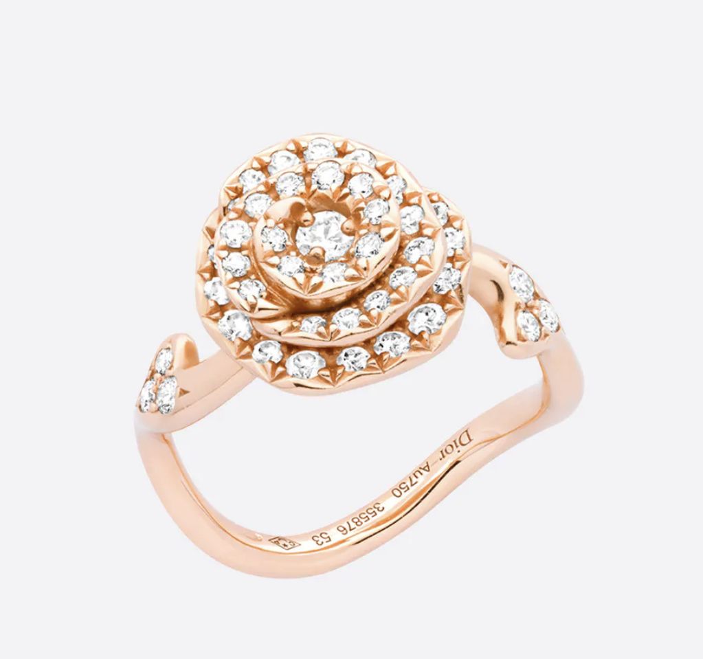 大碼 ROSE DIOR COUTURE 戒指,粉紅金和鑽石。NT$ 310,000
