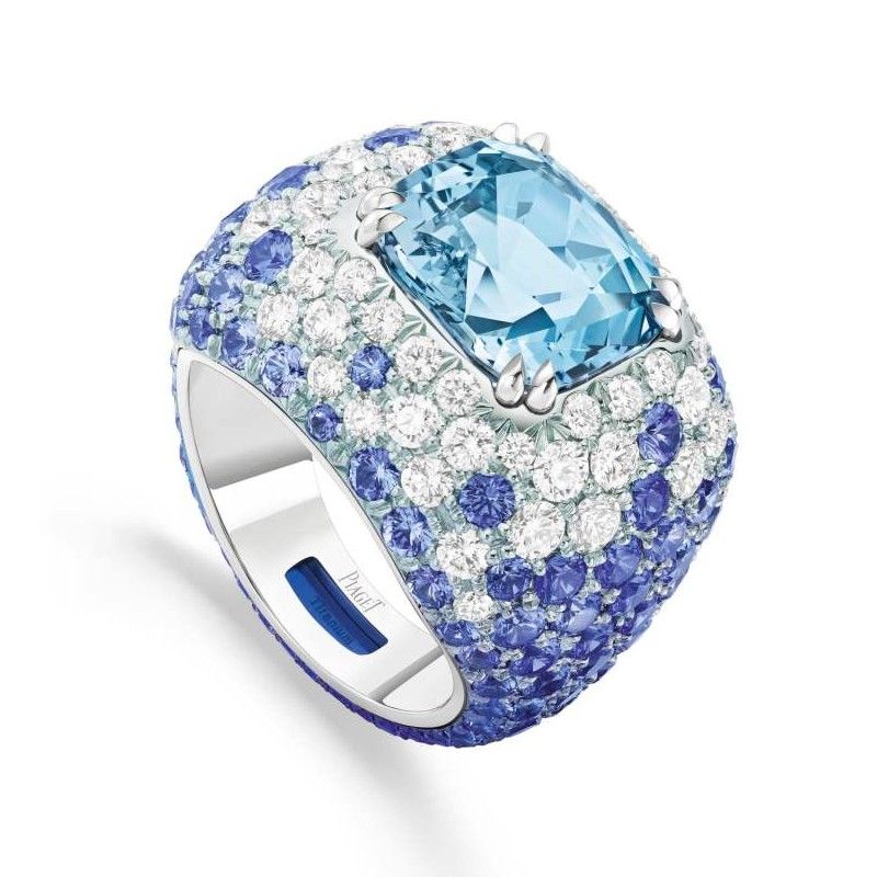 Piaget Magic Hour 海水藍寶藍寶石鑲鑽戒指