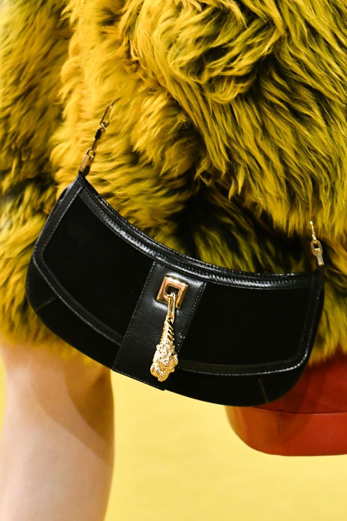 MILAN, ITALY - FEBRUARY 24: A model walks the runway during the Gucci Ready to Wear Fall/Winter 2023-2024 fashion show as part of the Milan Fashion Week on February 24, 2023 in Milan, Italy. (Photo by Victor VIRGILE/Gamma-Rapho via Getty Images)