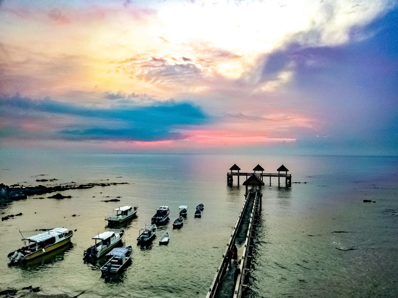 Beautiful Sunrise at Desaru Beach Malaysia.