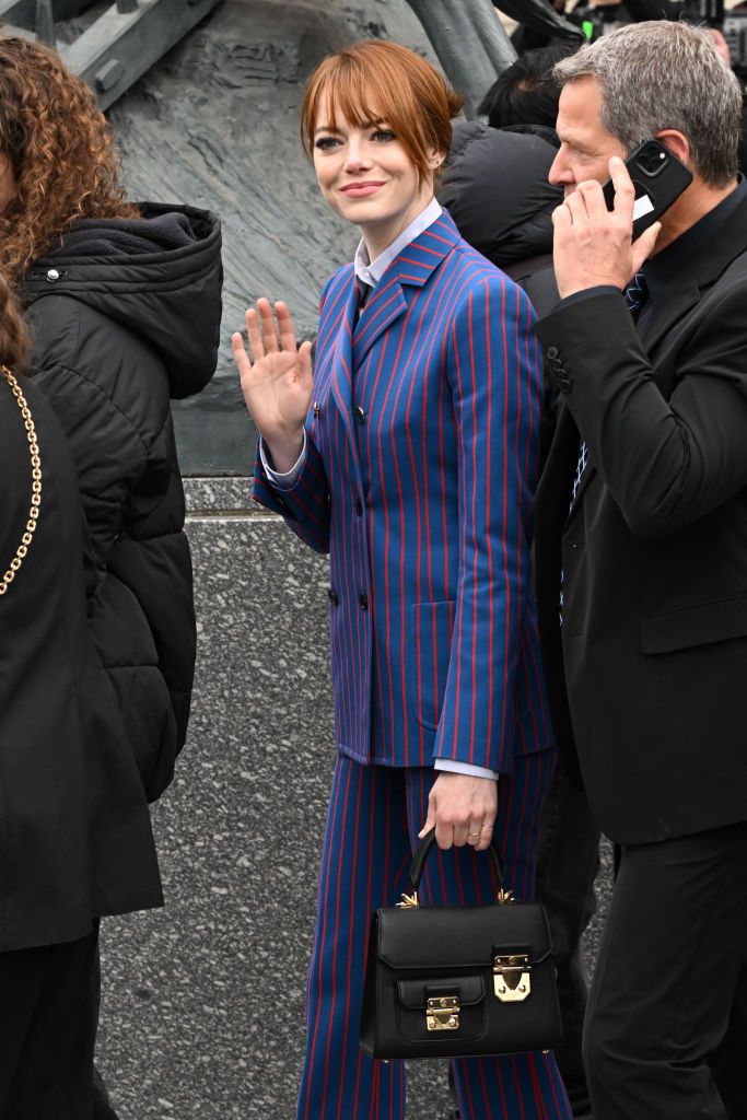 PARIS, FRANCE - MARCH 06: Emma Stone  attends the Louis Vuitton Womenswear Fall Winter 2023-2024 show as part of Paris Fashion Week on March 06, 2023 in Paris, France. (Photo by Stephane Cardinale - Corbis/Corbis via Getty Images)