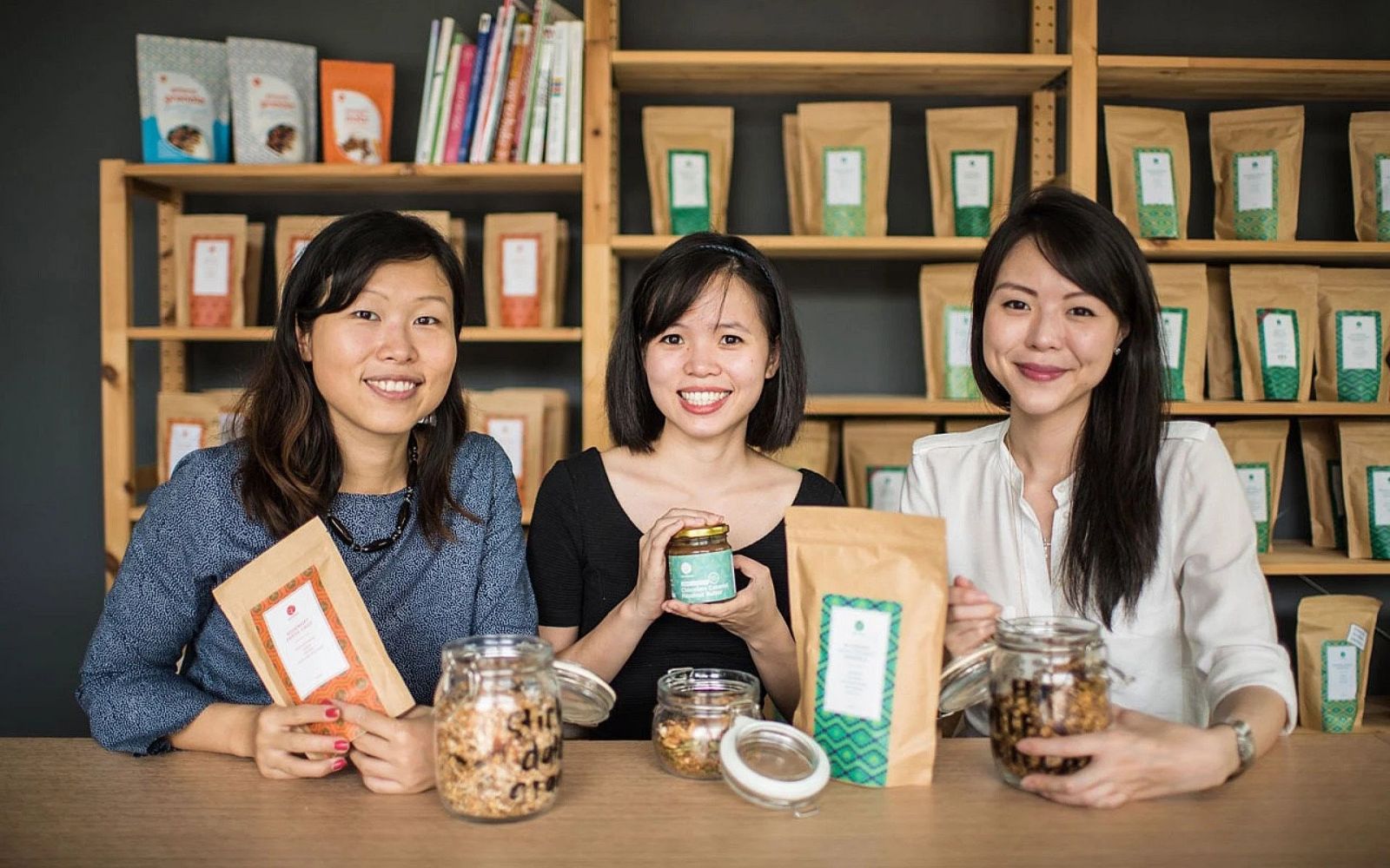 Amy Zheng, Sabrina How and Lee Ching Yi quit their corporate jobs in 2015 to found Amazin' Graze (Photo: Amazin' Graze)