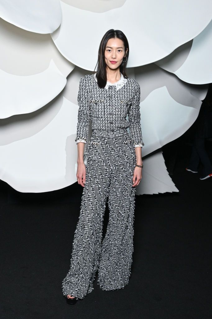 PARIS, FRANCE - MARCH 07: (EDITORIAL USE ONLY - For Non-Editorial use please seek approval from Fashion House) Liu Wen attends the     Chanel Womenswear Fall Winter 2023-2024 show as part of Paris Fashion Week  on March 07, 2023 in Paris, France. (Photo by Stephane Cardinale - Corbis/Corbis via Getty Images)