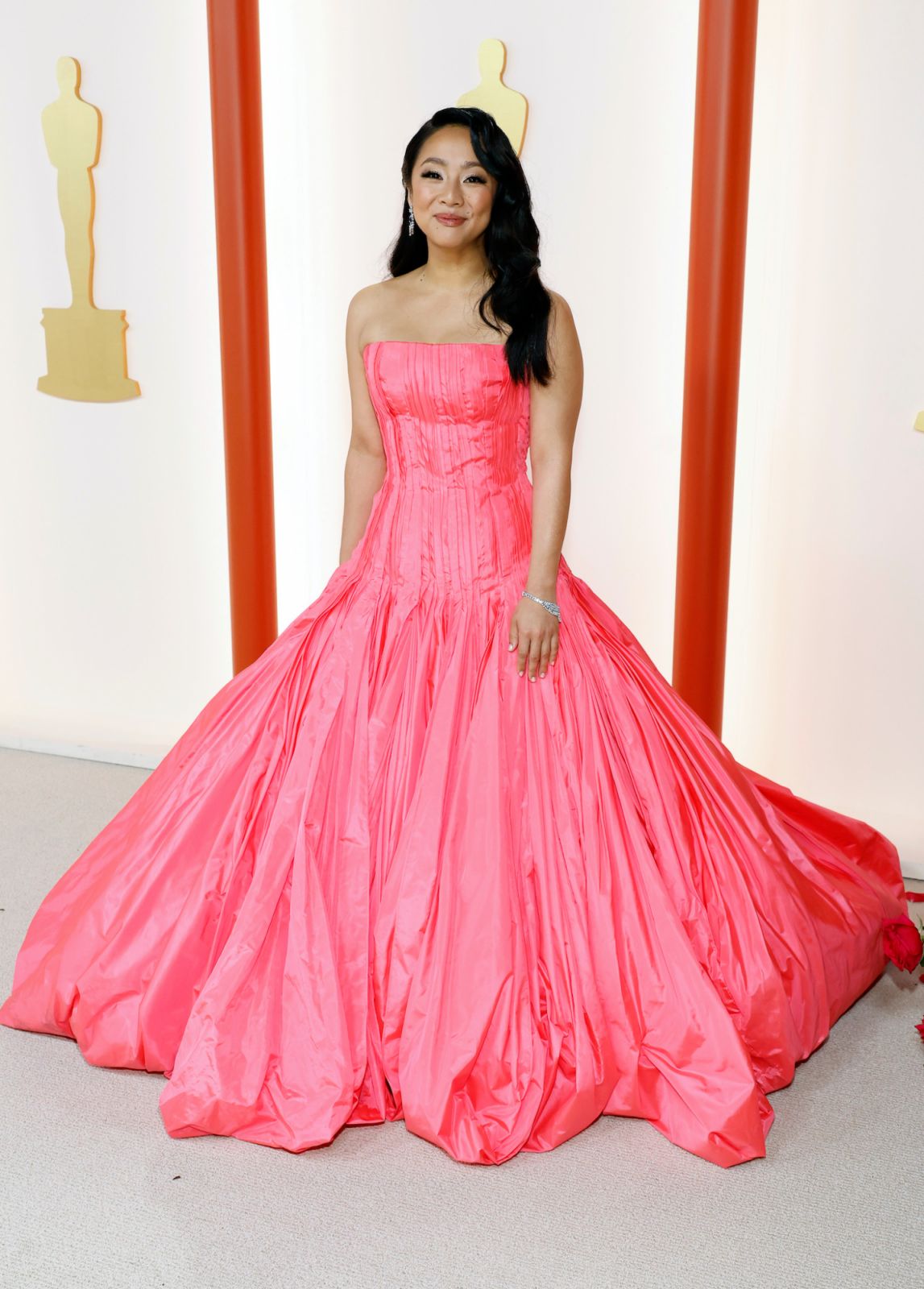HOLLYWOOD, CALIFORNIA - MARCH 12: Stephanie Hsu attends the 95th Annual Academy Awards on March 12, 2023 in Hollywood, California. (Photo by Mike Coppola/Getty Images)