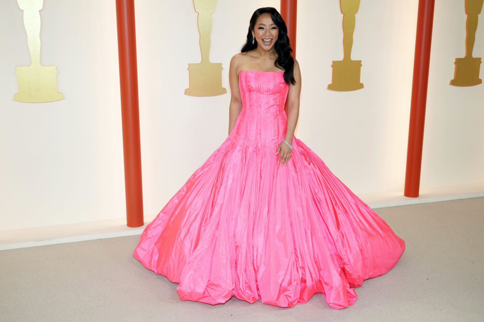 HOLLYWOOD, CALIFORNIA - MARCH 12: Stephanie Hsu attends the 95th Annual Academy Awards on March 12, 2023 in Hollywood, California. (Photo by Jeff Kravitz/FilmMagic)