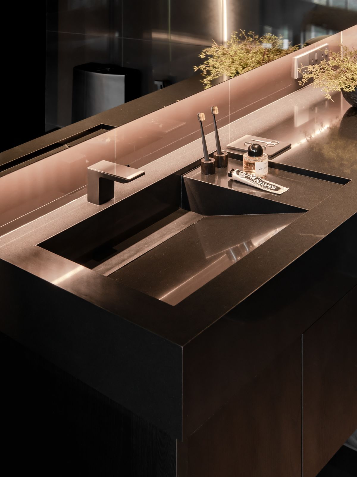 The detailing extends to the sink