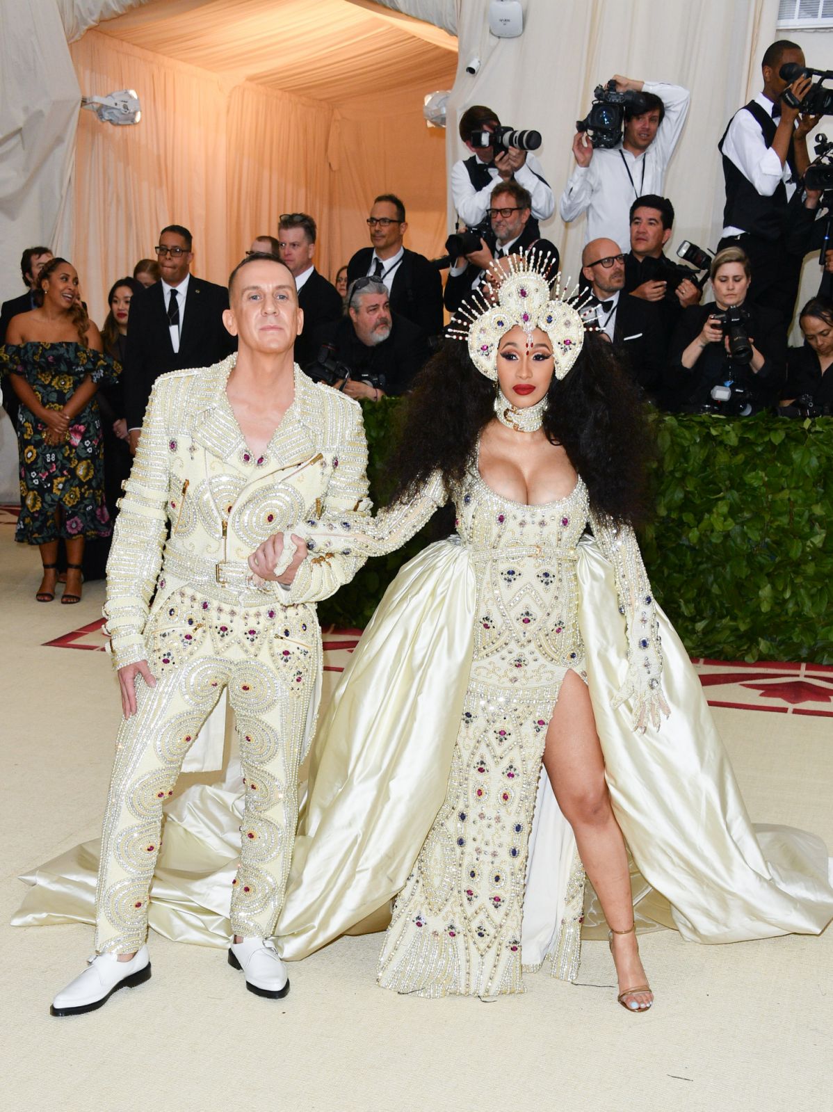 NEW YORK, NY - MAY 07:  Jeremy Scott and Cardi B attend the Heavenly Bodies: Fashion & The Catholic Imagination Costume Institute Gala at Metropolitan Museum of Art on May 7, 2018 in New York City.  (Photo by George Pimentel/Getty Images)