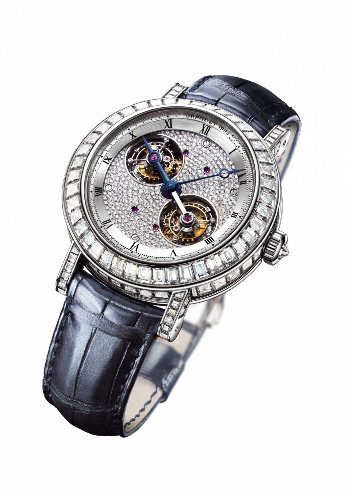 寶璣Classique Grande Complication 5349雙陀飛輪鑲鑽腕錶。建議售價NTD28,380,000