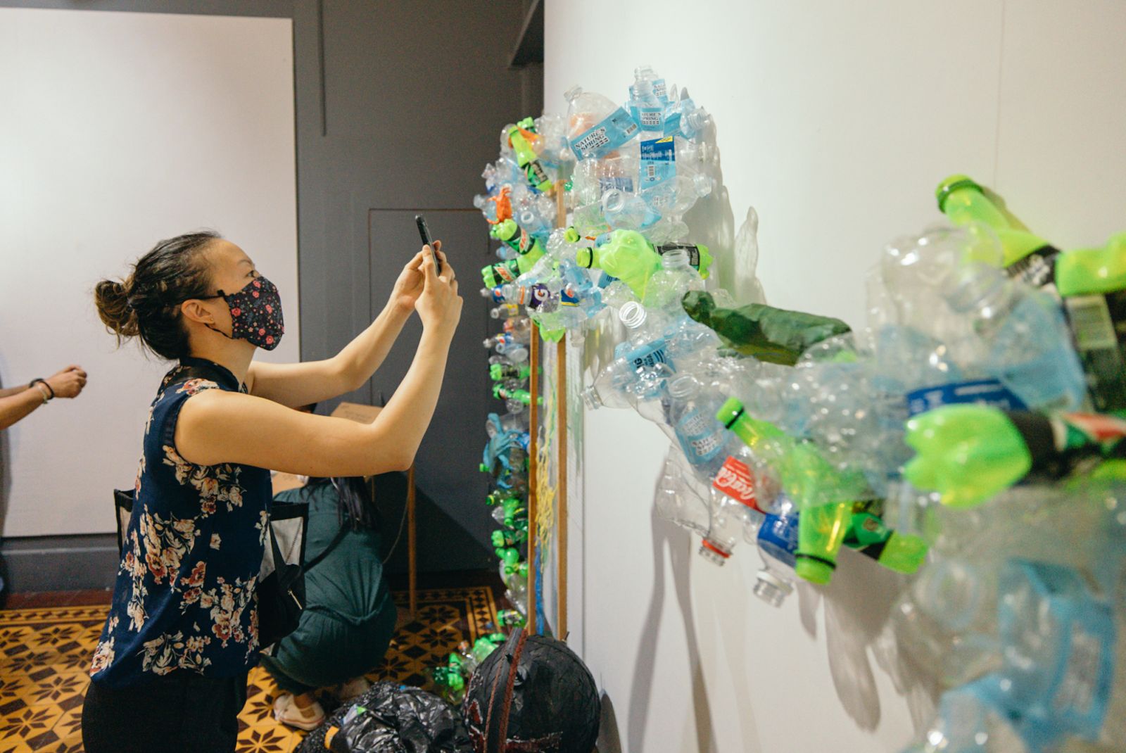 An artistic rendition of plastic in the ocean