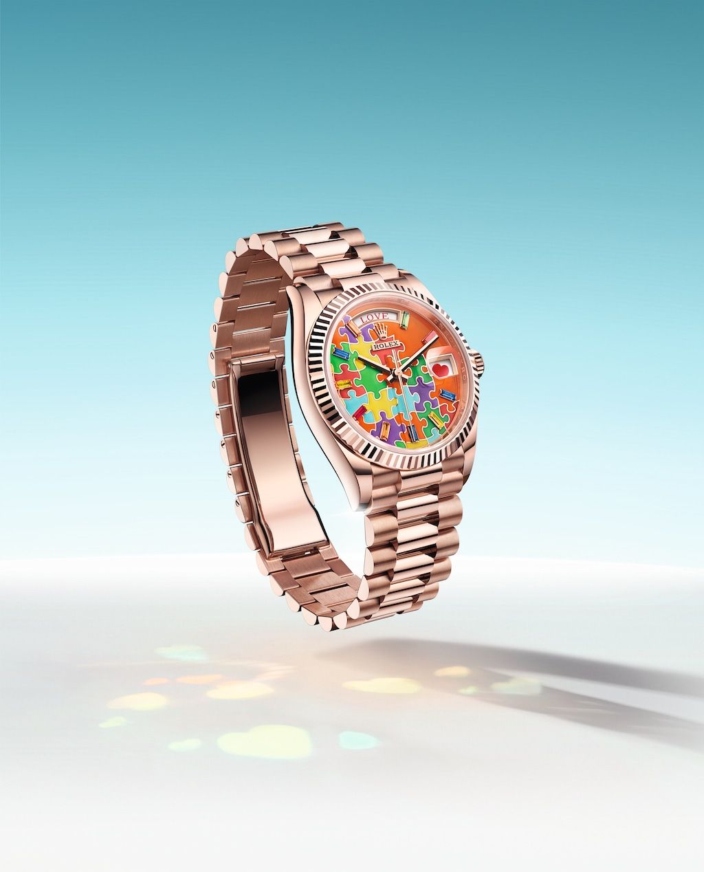 2023 Watches & Wonders 勞力士新款腕錶:Day-Date 36 錶盤內填琺瑯工藝。Photo:Rolex
