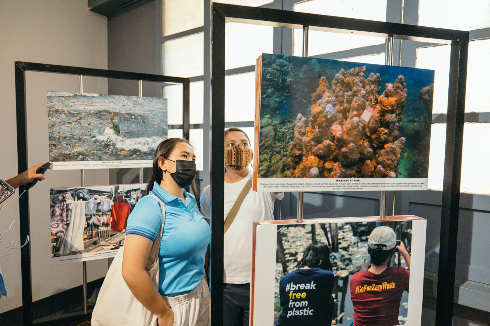 Photographs of a plastic-filled ocean