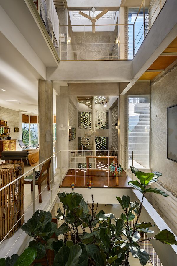 The loft-like interiors