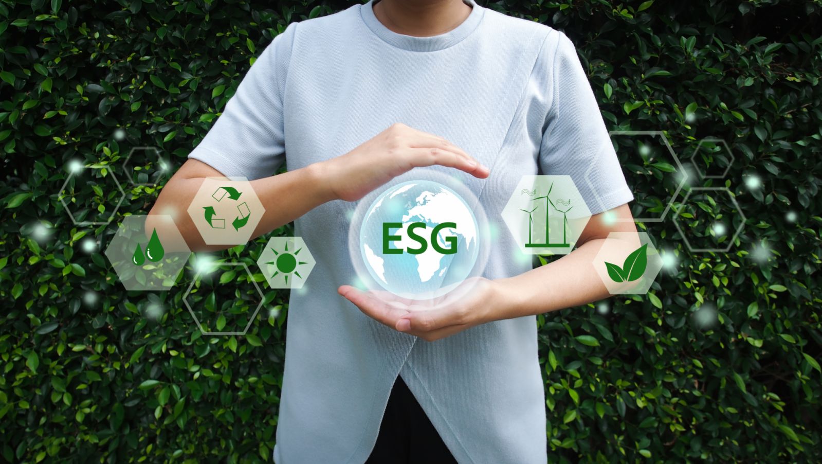 ESG,Net zero emission, Clean technology, Renewable energy concept.