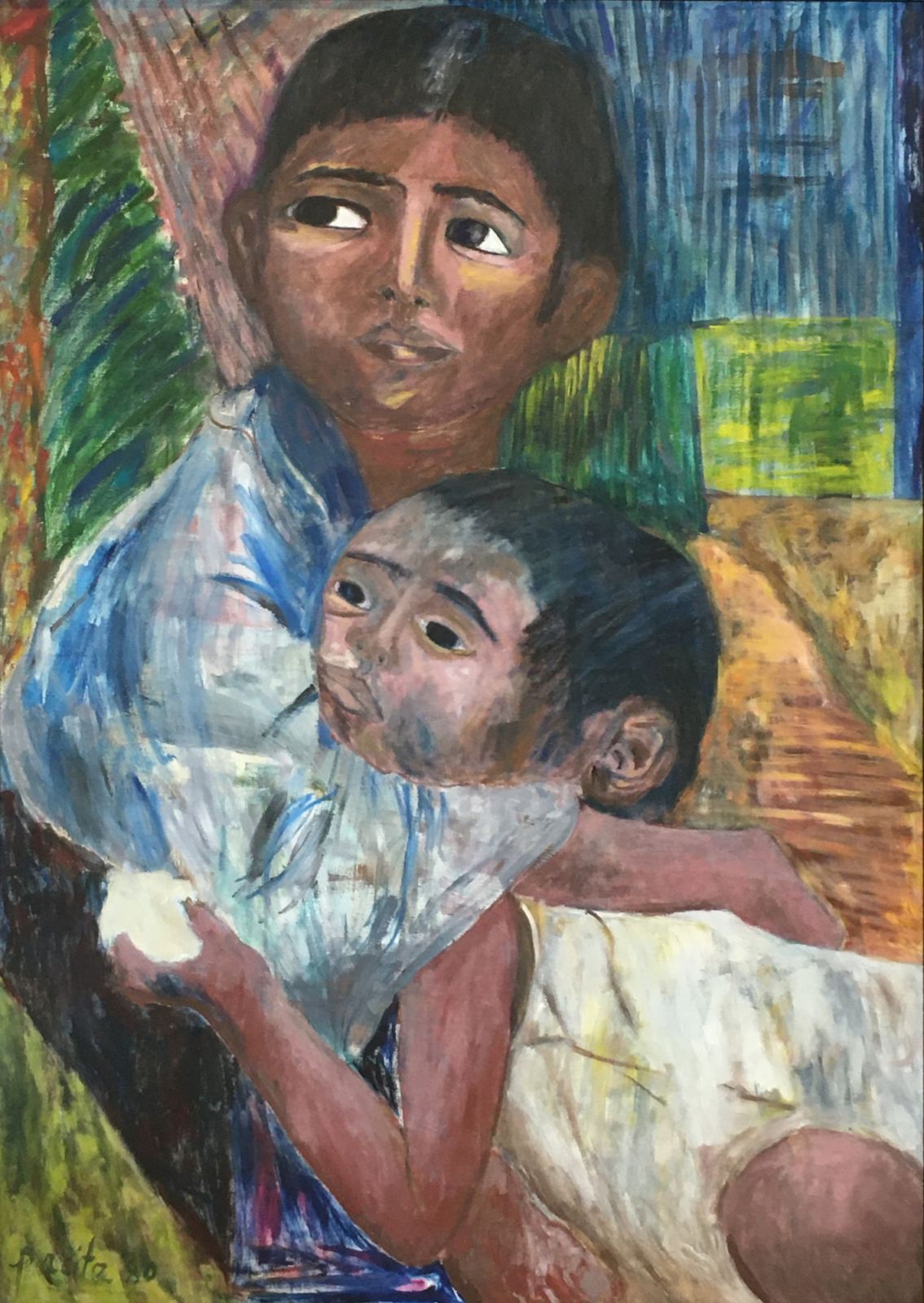 Two Orphans (Refugees of Cambodia) by Pacita Abad