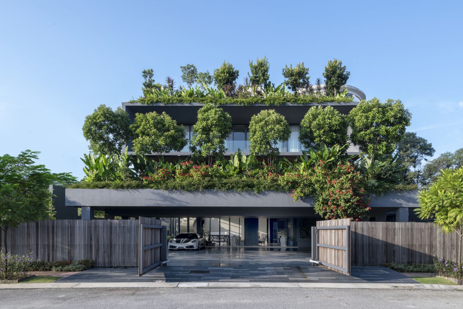 Skan House features gardens on each level (Photo: Lin Ho)