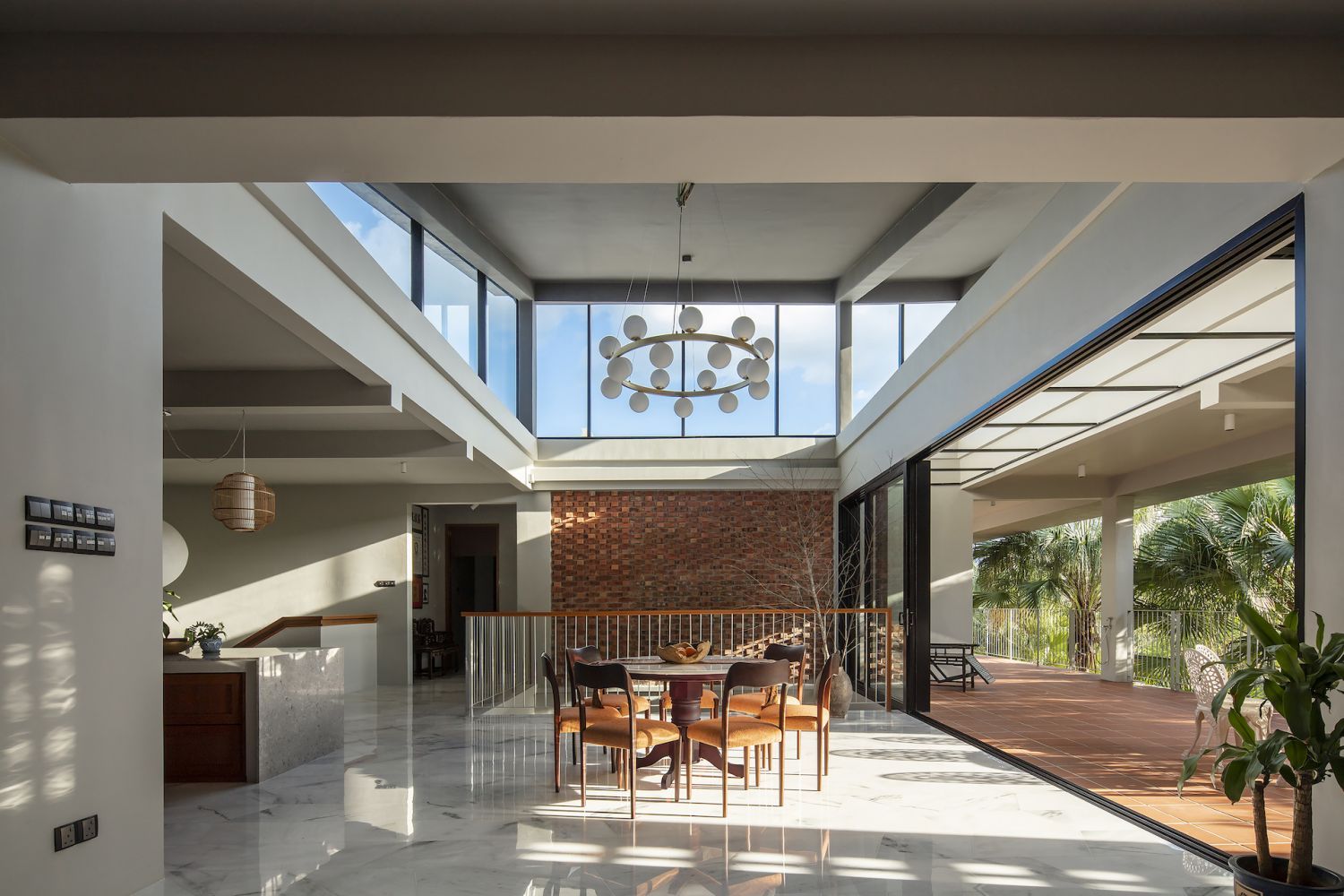 Burnt clay bricks are an effective feature wall (Photo: Lawrence Choo)