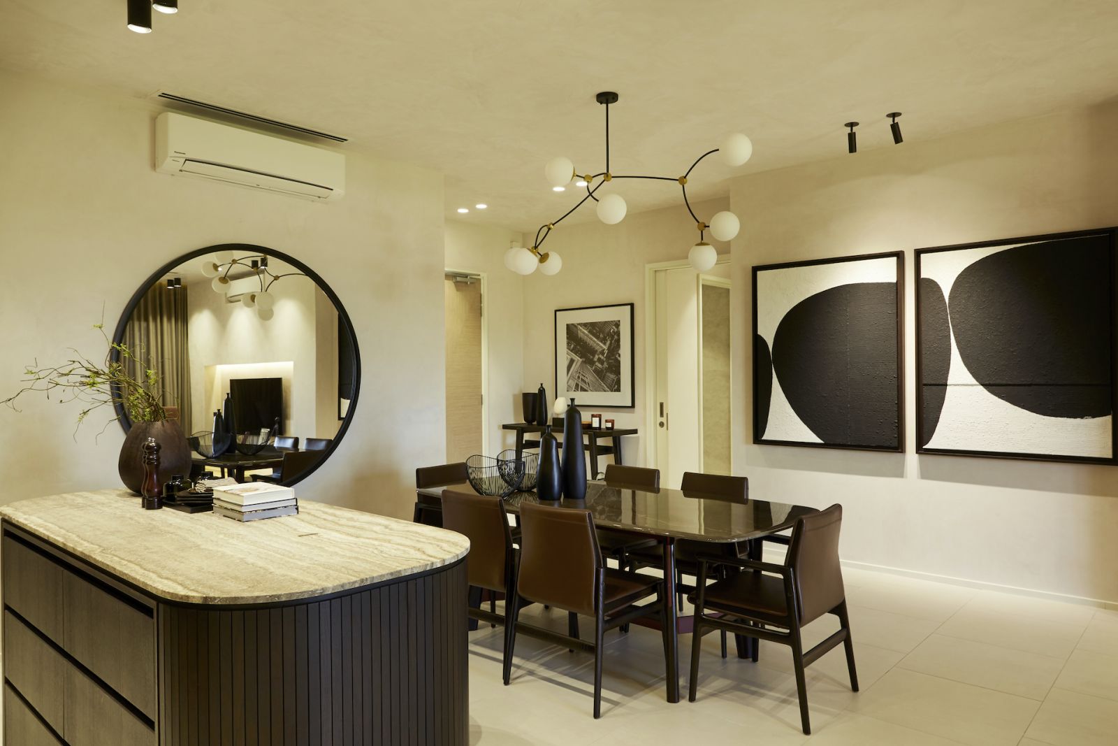 Type D unit open plan living spaces