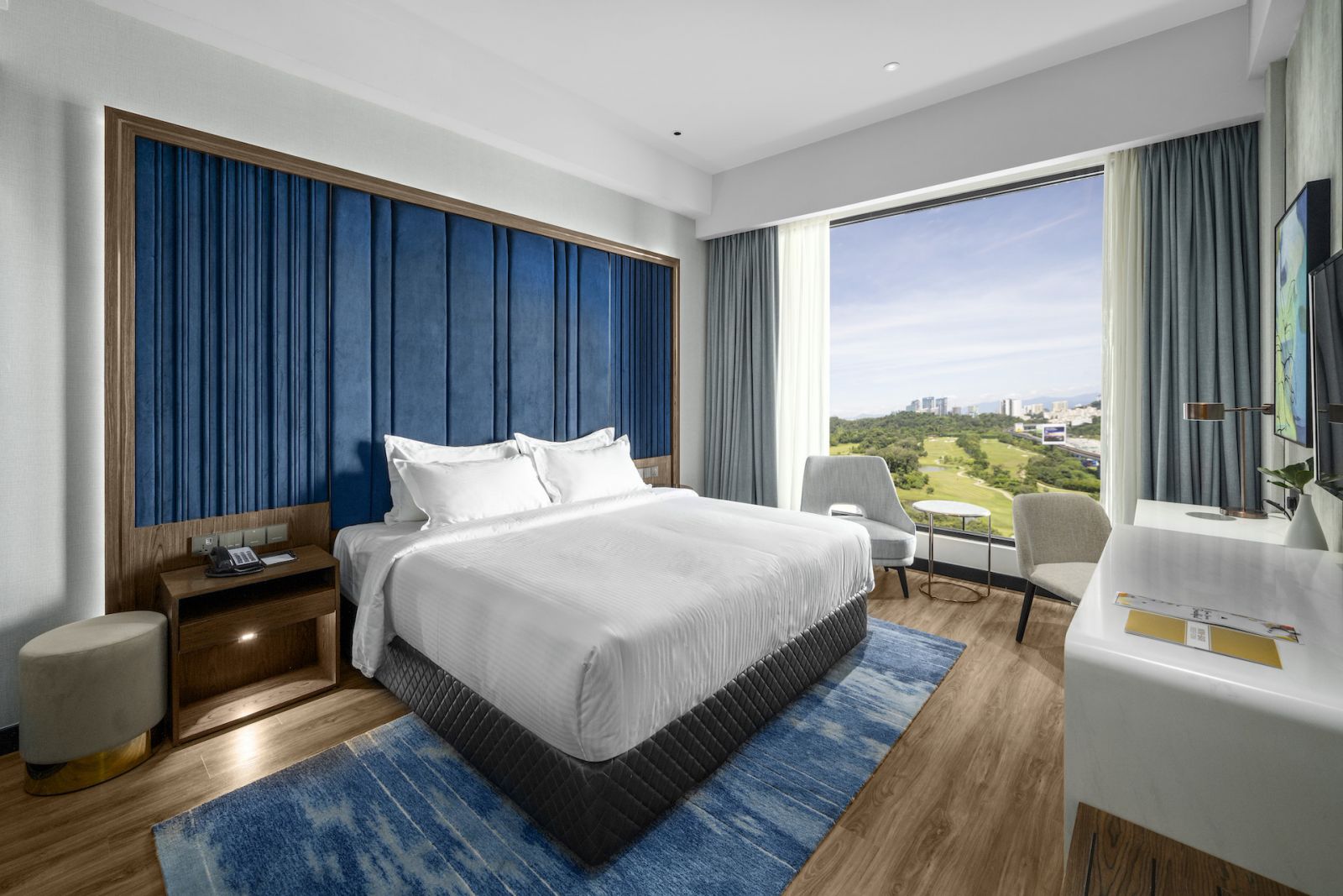 The superior room is decked out in Royal Blue