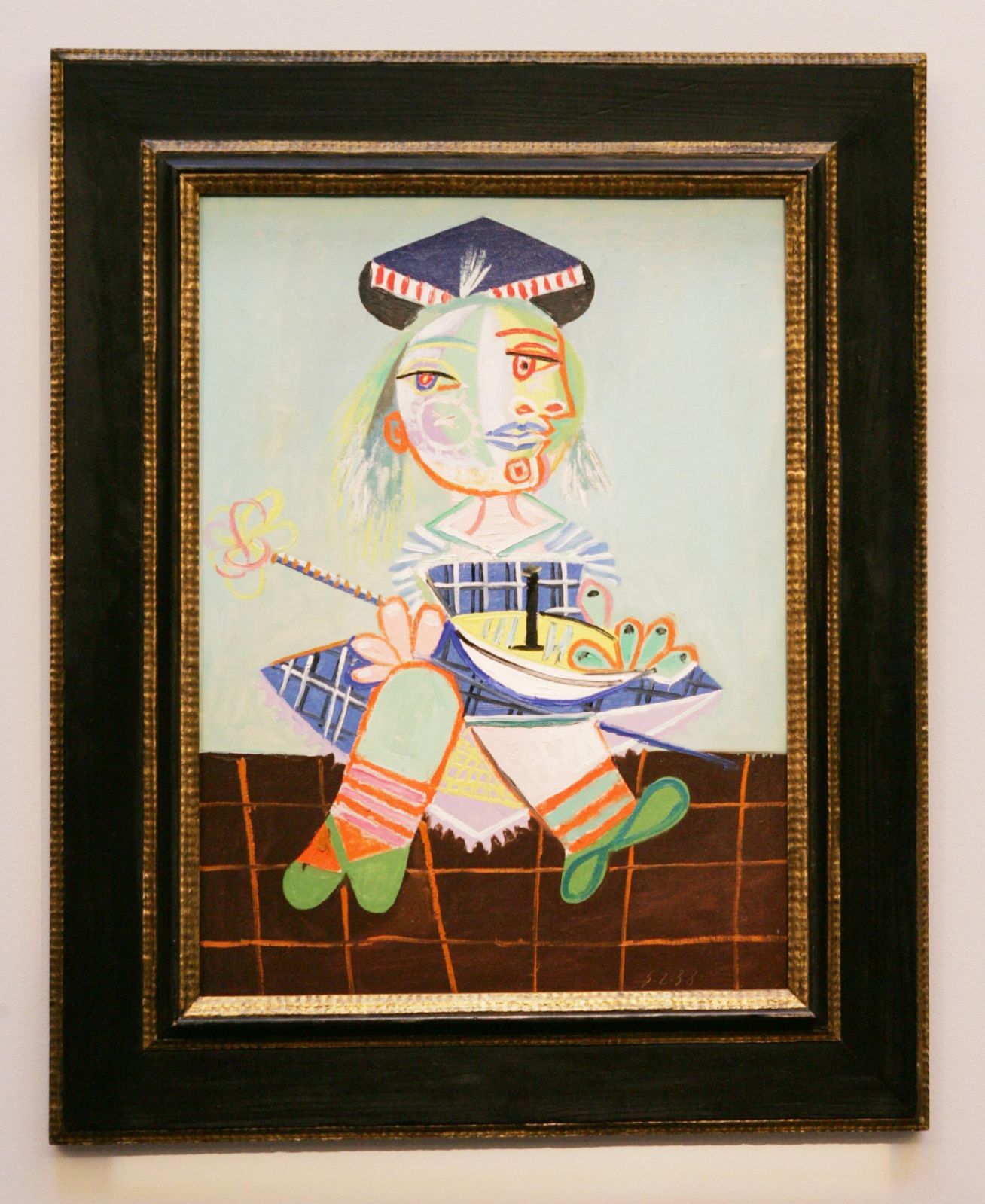 A painting by Pablo Picasso of his daughter Maya, aged two and a half, at Sotheby's in London.   (Photo by Rebecca Mckevitt - PA Images/PA Images via Getty Images)