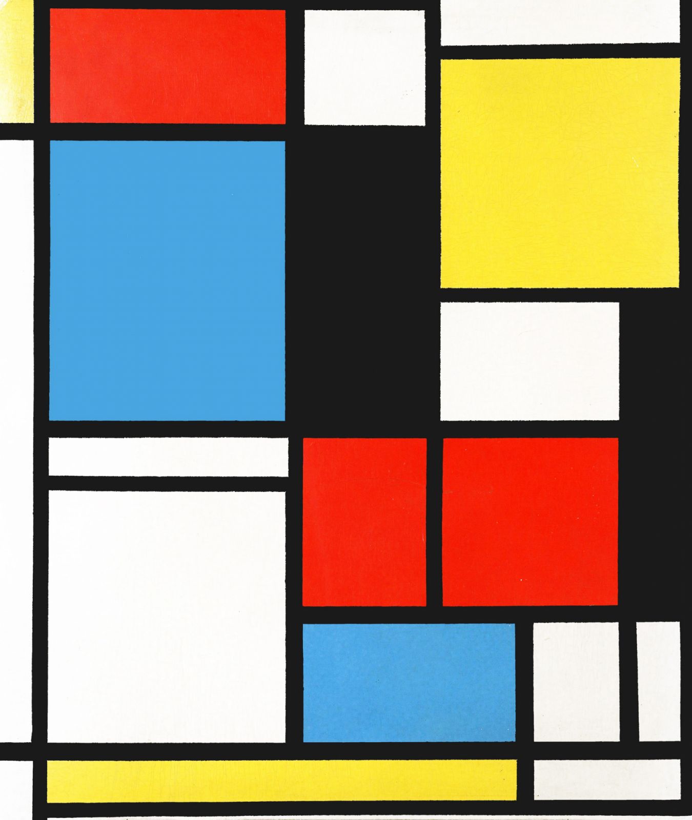 Piet Mondrian 'Composition in blue, red and yellow' 1921. Pieter Cornelis 'Piet' Mondrian 1872 - 1944, Dutch painter. (Photo by: Photo 12/Universal Images Group via Getty Images)