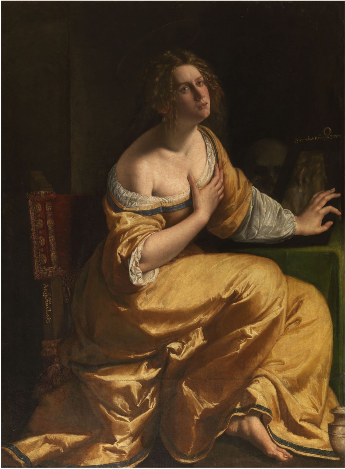 Self-Portrait as Mary Magdalene, circa 1618. Found in the collection of Galleria degli Uffizi, Florence. (Photo by Fine Art Images/Heritage Images/Getty Images)