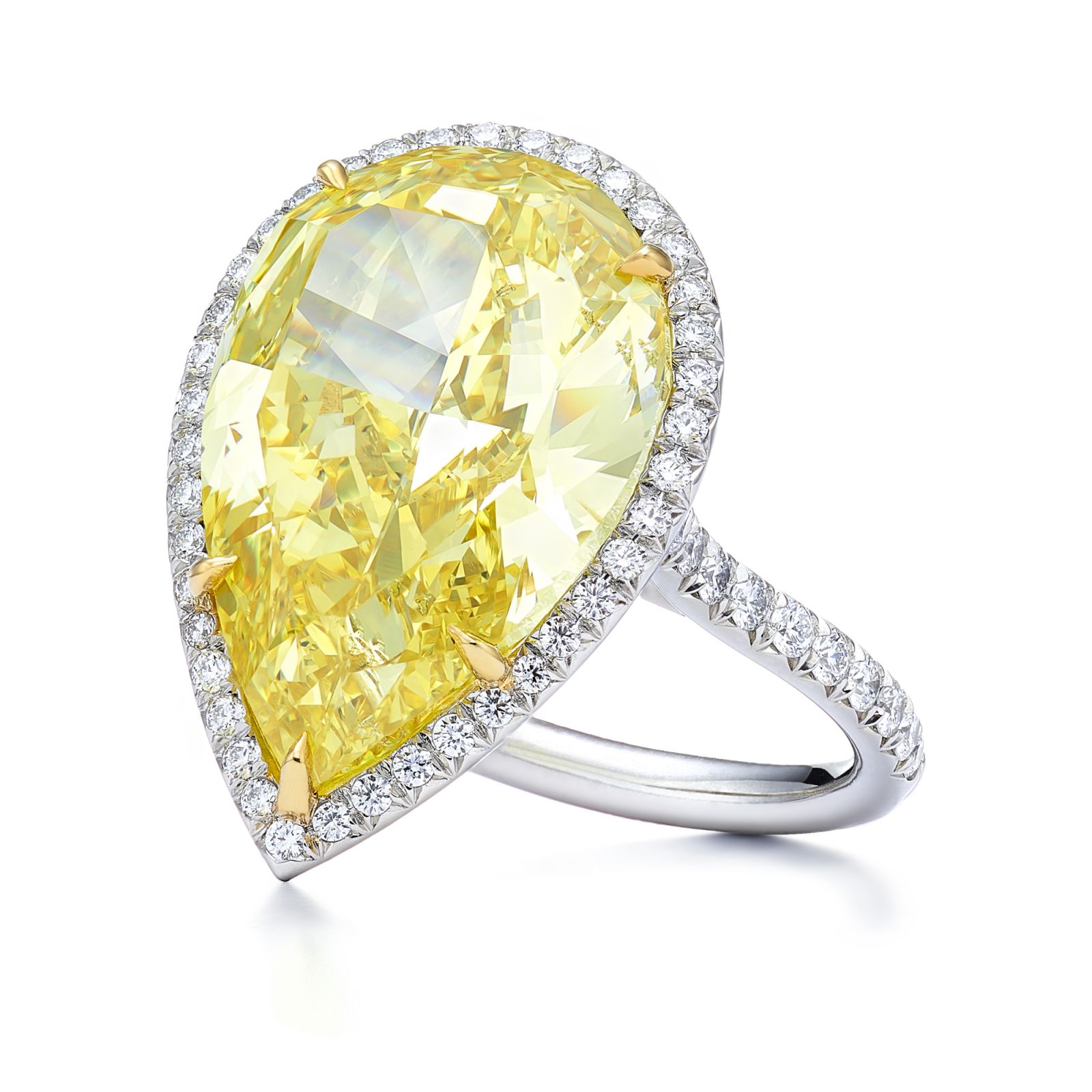 Tiffany高級珠寶系列鉑金與18K金鑲嵌9.44克拉黃鑽主石戒指。Photo:Tiffany