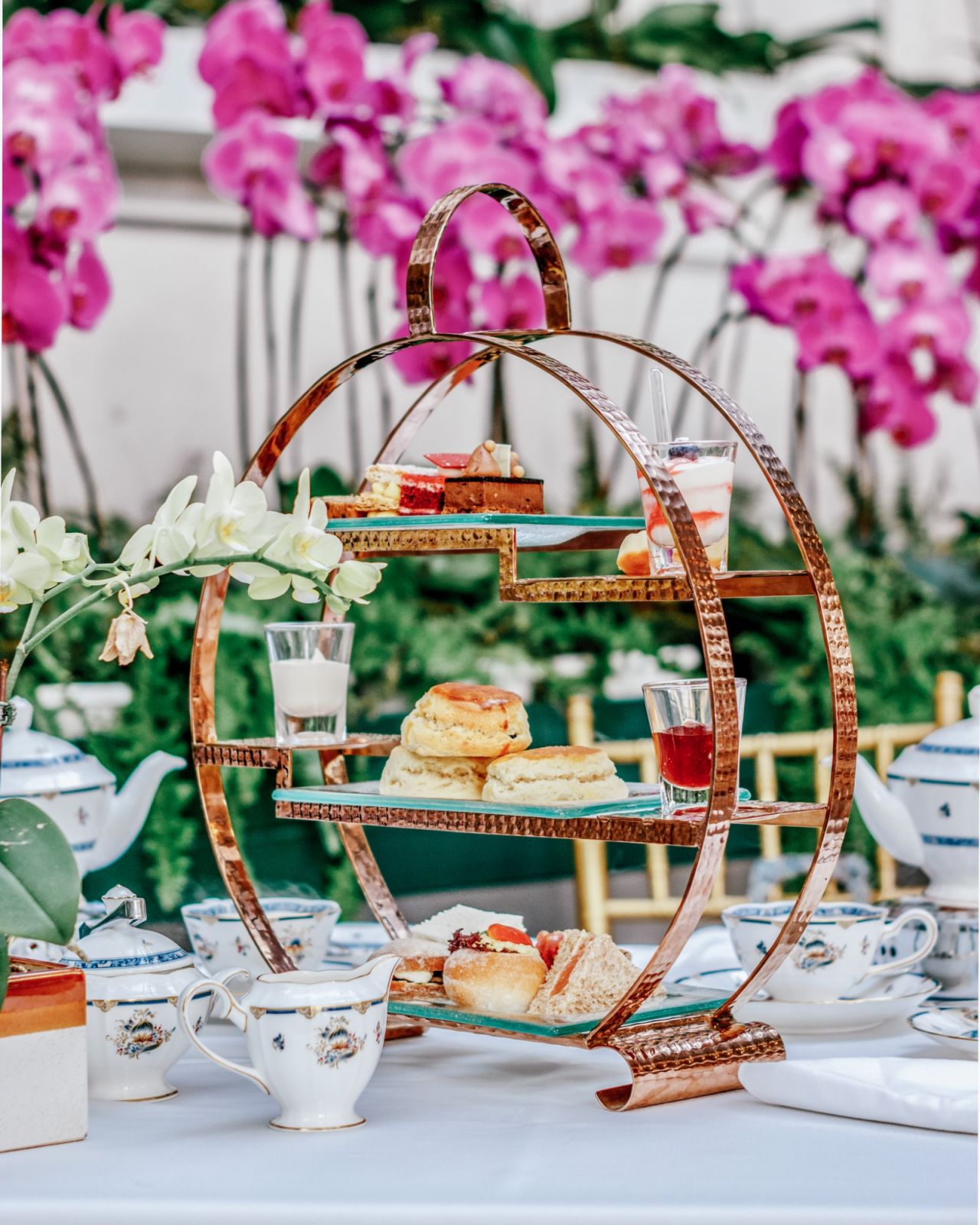 Afternoon tea at the Orchid Conservatory, The Majestic Hotel Kuala Lumpur