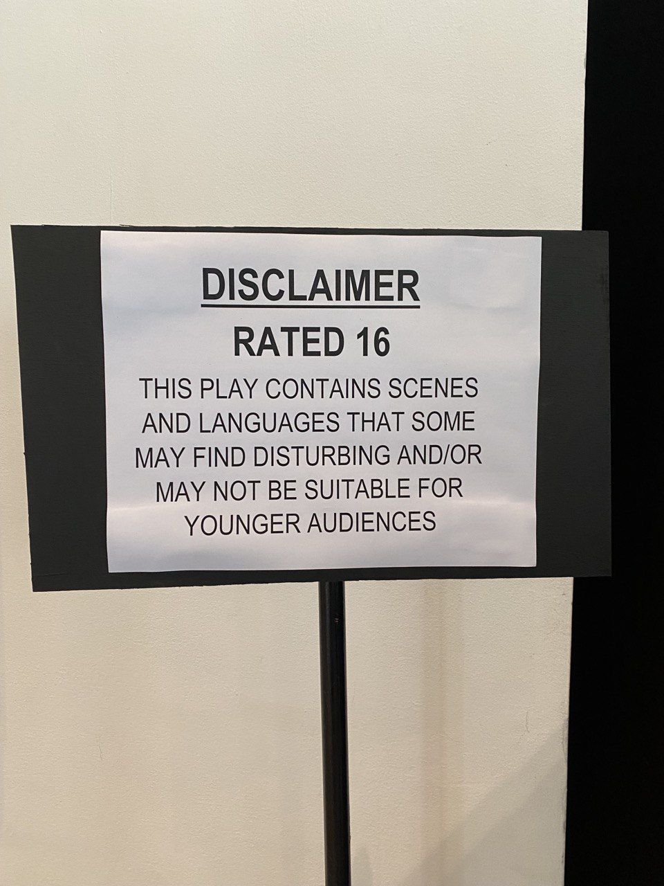 Disclaimer at the front door