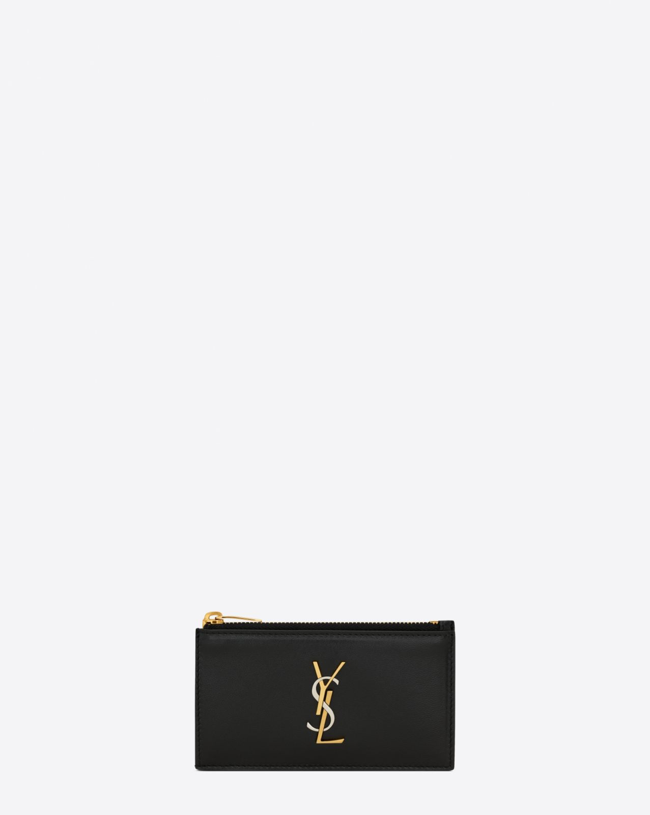 Yves Saint Laurent CASSANDRE 皮革多層式拉鏈卡片套(Photo:SOGO百貨)