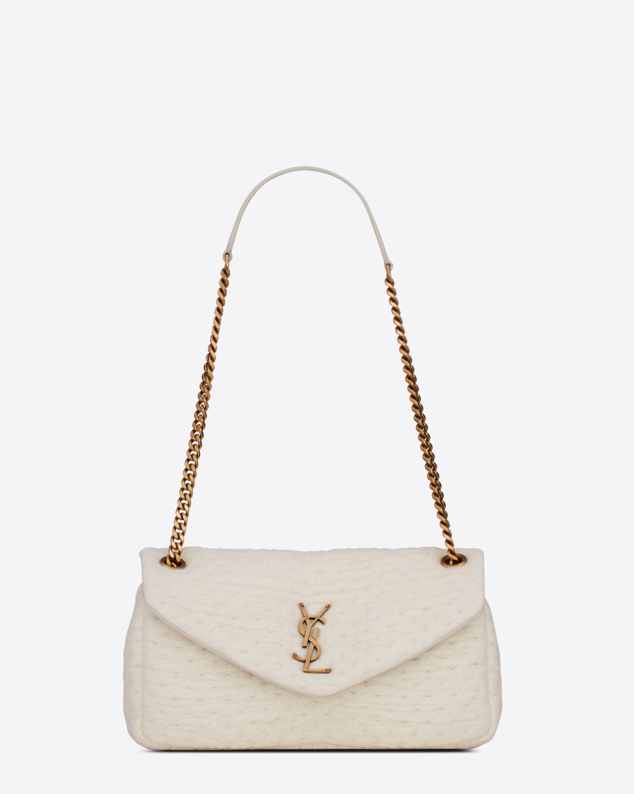Yves Saint Laurent CALYPSO絎縫透明硬紗及小羊皮鏈條手袋(Photo:SOGO百貨)