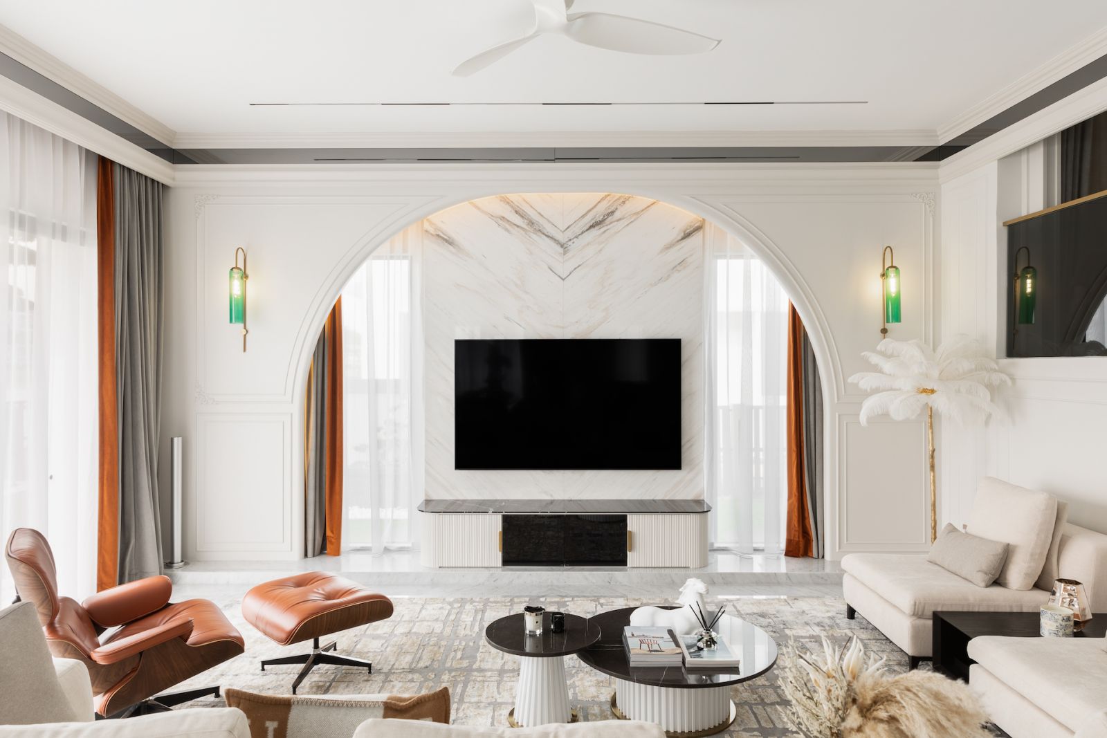 A  chic living room in Setia Eco Glades