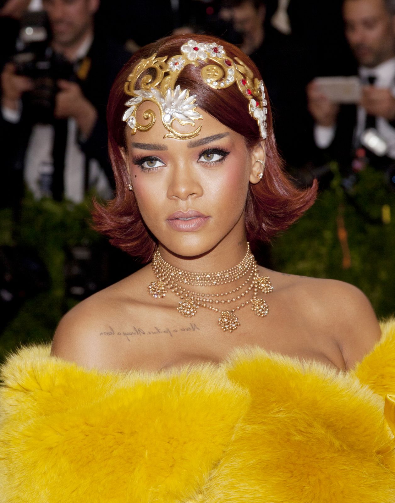 Rihanna attends "China: Through the Looking Glass" 2015 Costume Institute Benefit Gala - red carpet arrivals at the Metropolitan Museum of Art in New York City. �� LAN (Photo by Lars Niki/Corbis via Getty Images)