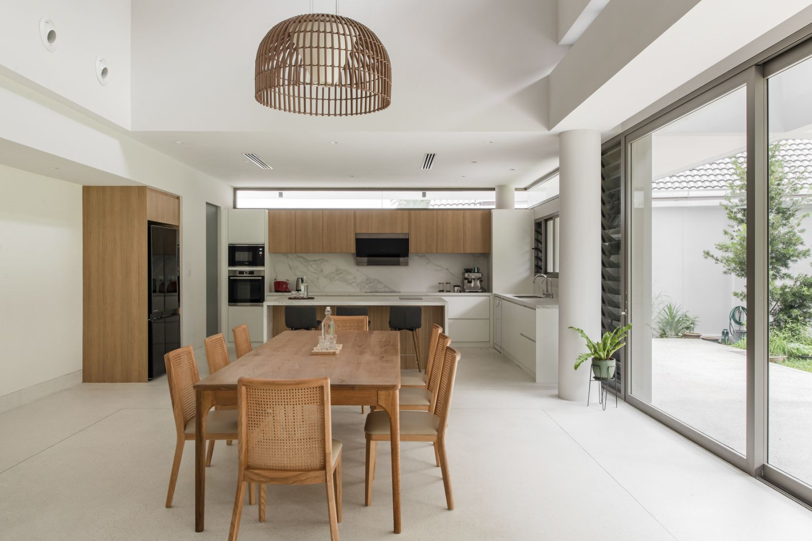 The Light Box dining and kitchen area