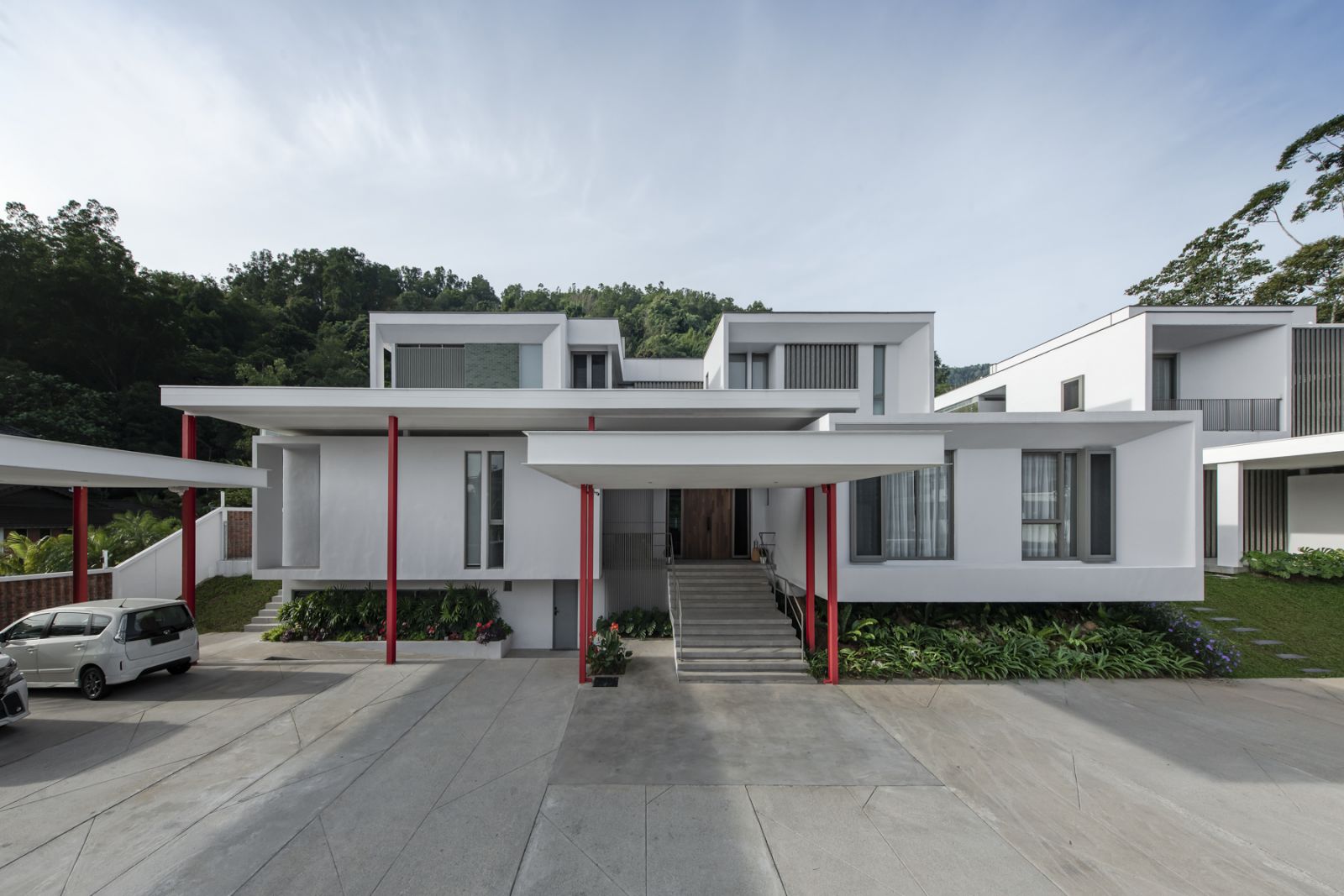 Both houses share similar looking facades