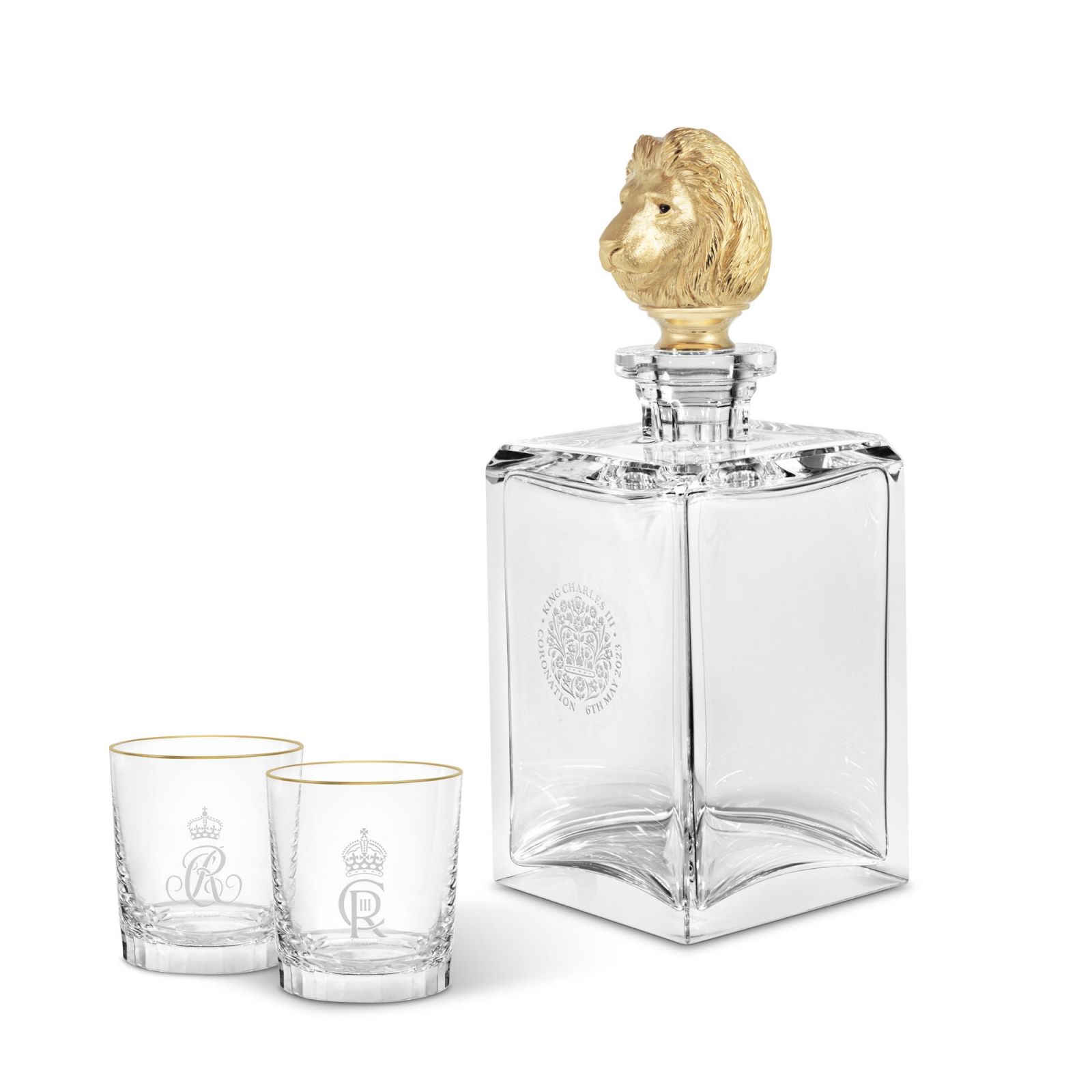 Asprey Coronation Lion Decanter set