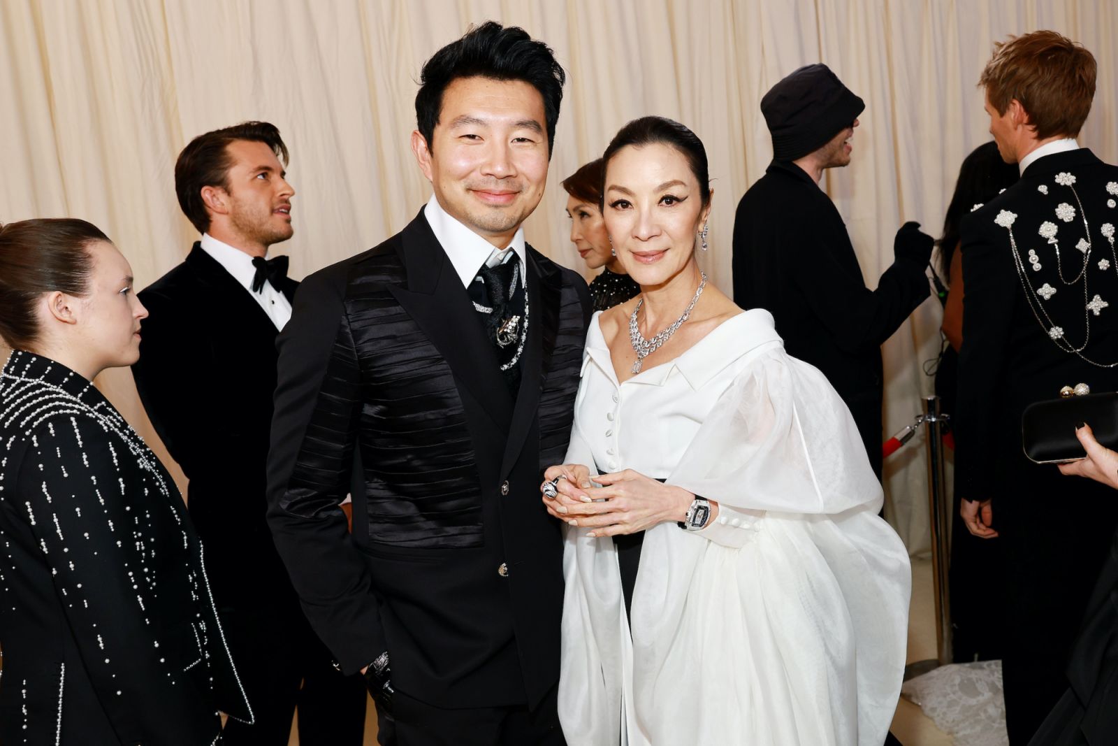 NEW YORK, NEW YORK - MAY 01: (L-R) Simu Liu and Michelle Yeoh attend The 2023 Met Gala Celebrating "Karl Lagerfeld: A Line Of Beauty" at The Metropolitan Museum of Art on May 01, 2023 in New York City. (Photo by Matt Winkelmeyer/MG23/Getty Images for The Met Museum/Vogue)
