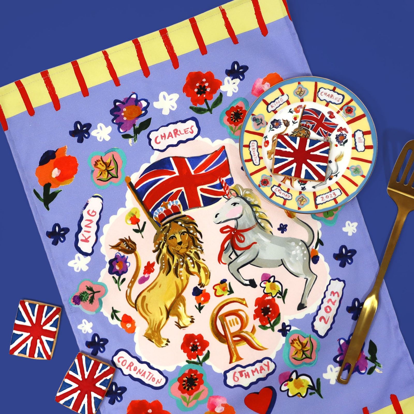 Eleanor Bowmer King Charles III Coronation Commemorative Tea Towel