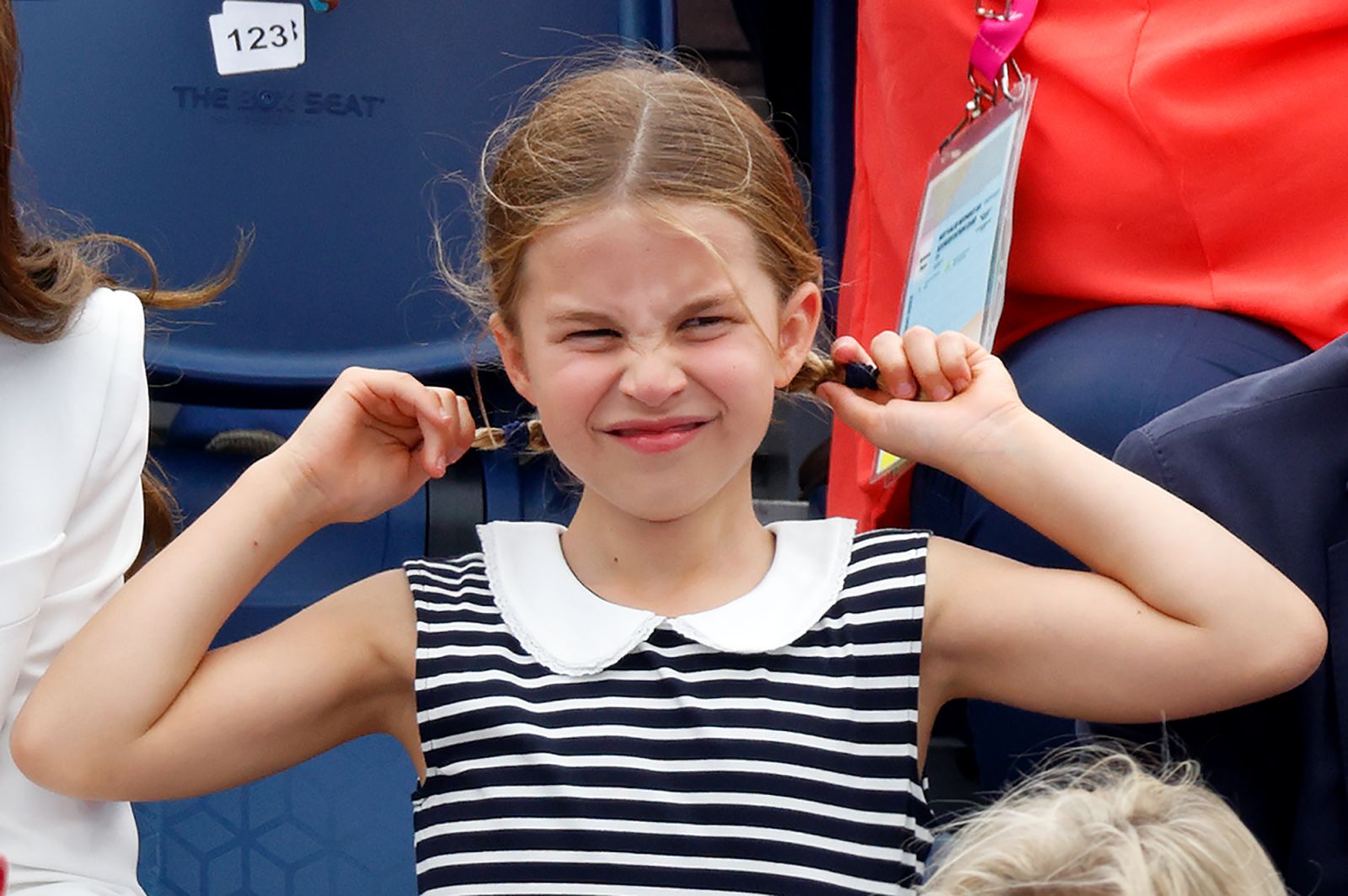 BIRMINGHAM, UNITED KINGDOM - AUGUST 02: (EMBARGOED FOR PUBLICATION IN UK NEWSPAPERS UNTIL 24 HOURS AFTER CREATE DATE AND TIME) Princess Charlotte of Cambridge attends the England v India Women's hockey match during the 2022 Commonwealth Games at the University of Birmingham Hockey & Squash Centre on August 2, 2022 in Birmingham, England. (Photo by Max Mumby/Indigo/Getty Images)