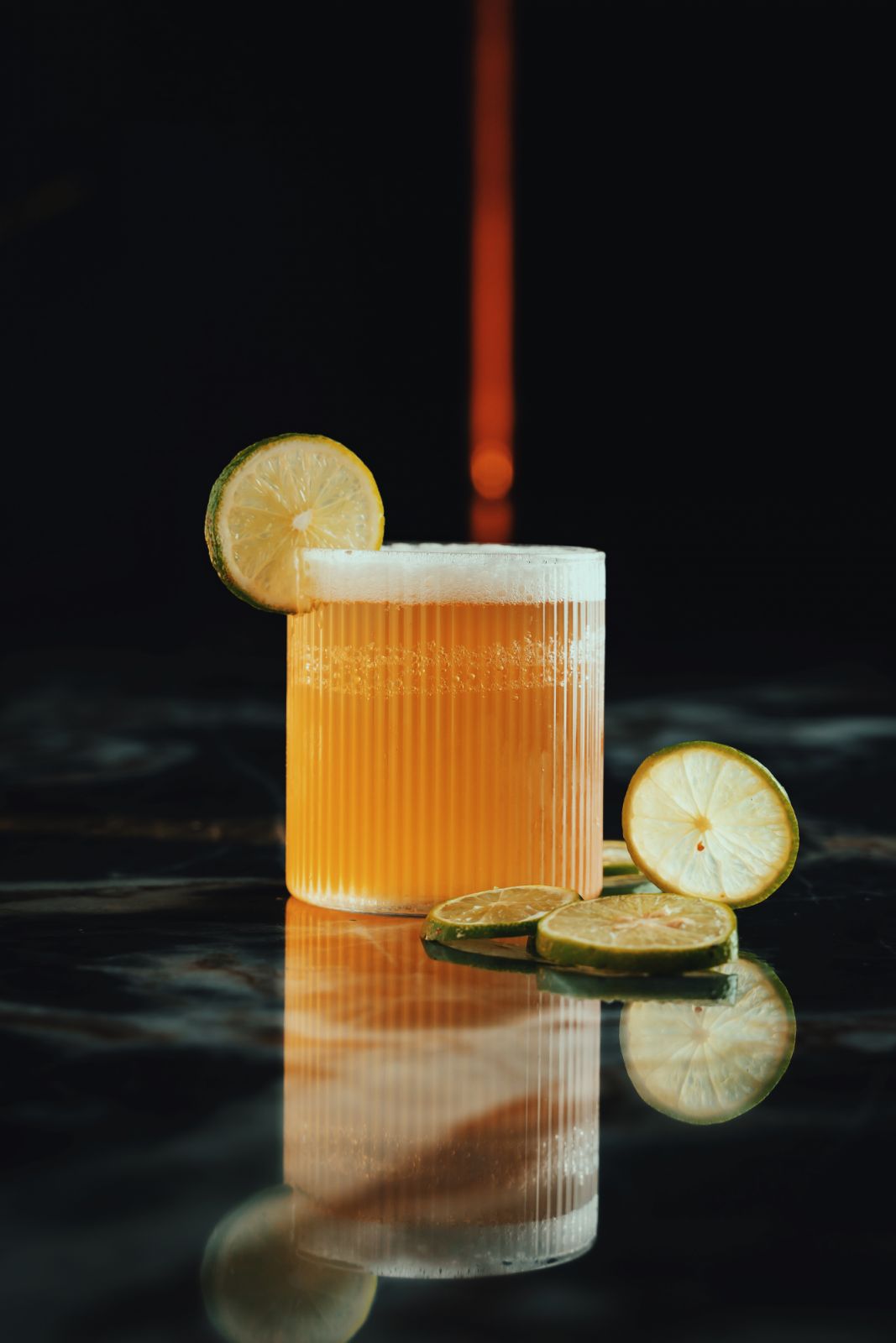 The Tiki Taka comprises Diplomáticos Planas, Aperol, coconut rum, passion fruit pulp, mango, and fresh lime