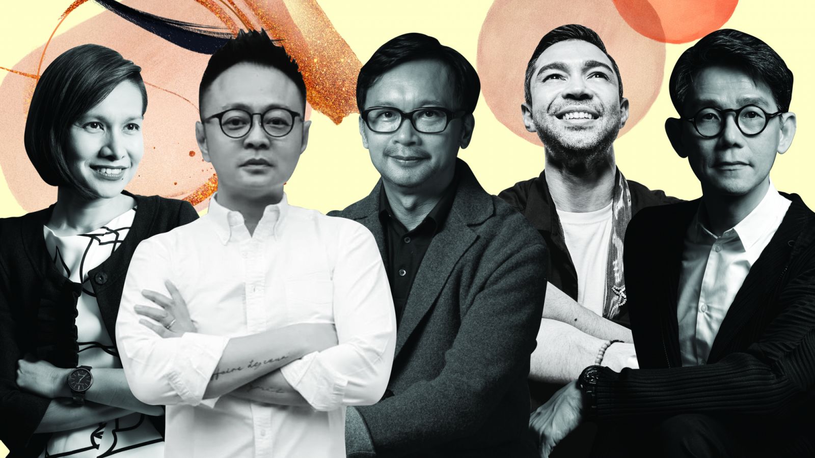 The jury panel of the 2023 edition of Tatler Homes Design Awards - Malaysia. From left: Bee Eu Tan of BETA Architects, Kian Liew of The Ascott, Ed Ng of AB Concept, Omar Khan of Omar Khan Rugs, Lai Siew Hong of Blu Water Studio