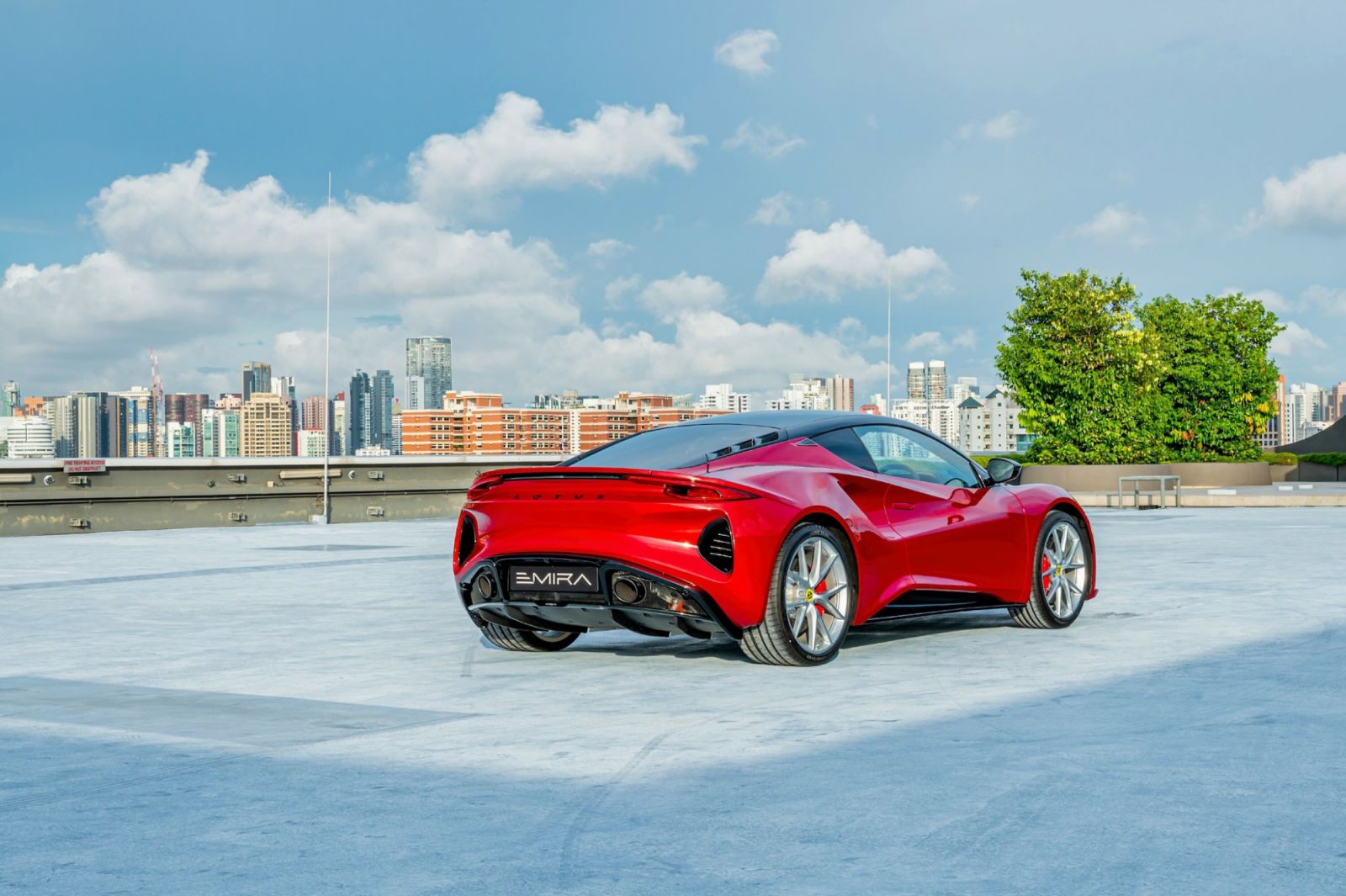 Lotus Emira in Magma Red 2023 supercar review 2023