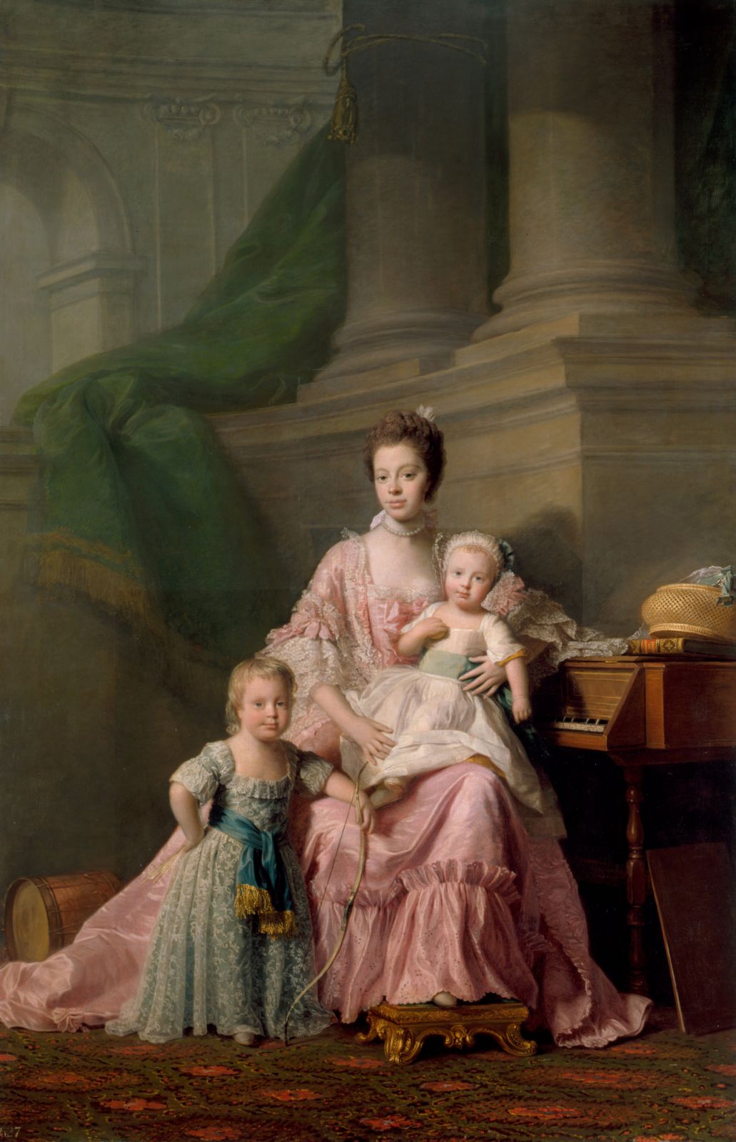Queen Charlotte (1744-1818), with her Two Eldest Sons, 1769. Found in the collection of the Royal Collection, London. (Photo by Fine Art Images/Heritage Images/Getty Images)