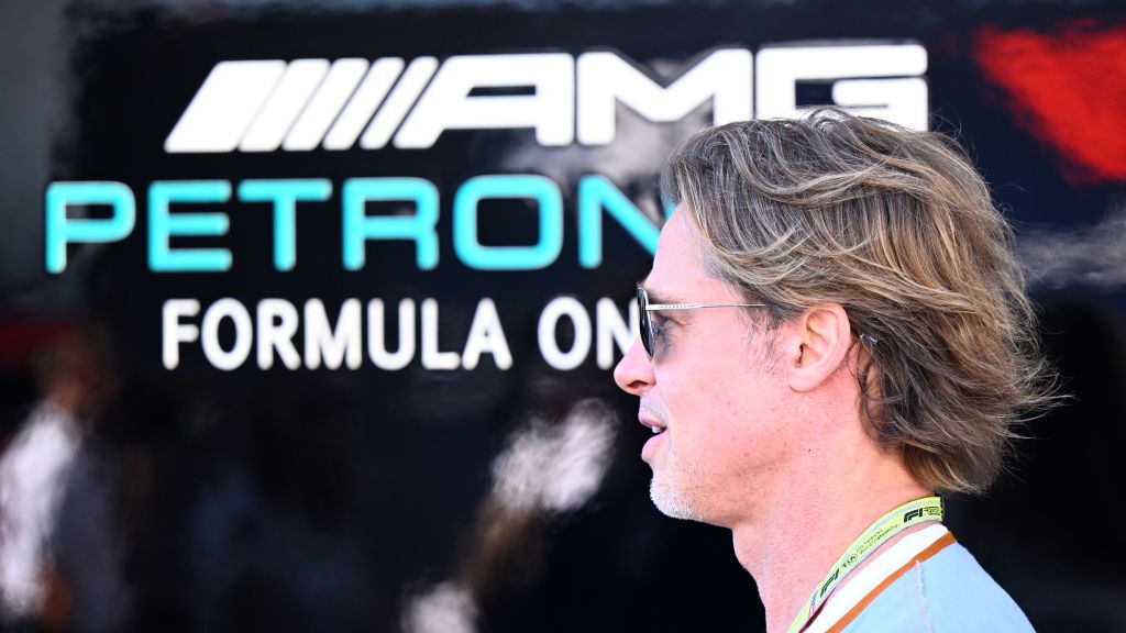 AUSTIN, TEXAS - OCTOBER 21: Brad Pitt walks in the Paddock prior to practice ahead of the F1 Grand Prix of USA at Circuit of The Americas on October 21, 2022 in Austin, Texas. (Photo by Clive Mason - Formula 1/Formula 1 via Getty Images)