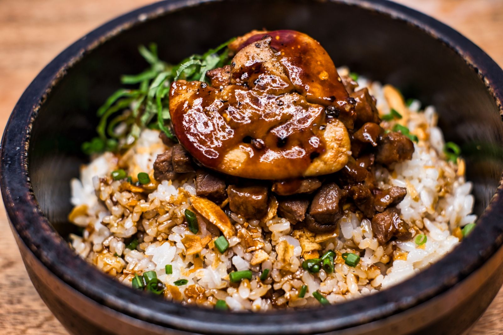 May 2023 Dining Radar Ginza Stone pot garlic rice with beef and foie gras