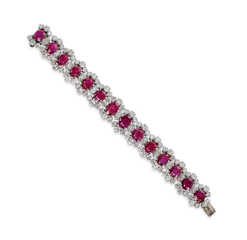 A ruby and diamond bracelet (Photo by Bulgari)